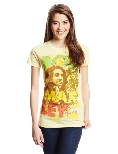 Bob Marley Bob Marley Sun Is Shining Juniors T-Shirt, Light Yellow, X-Large