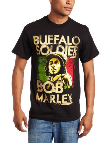Bob Marley Zion Rootswear Men'S Marley Buffalo Soldier T-Shirt, Black, X-Large