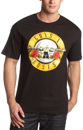 Guns N Roses Men'S Guns N Roses Bullet T-Shirt,Black,Large