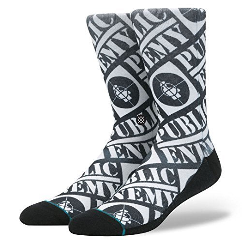 Public Enemy Stance Public Enemy Crew Socks - Mens Black Size L