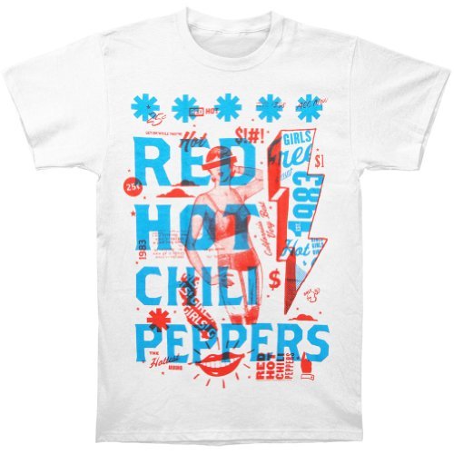 Red Hot Chili Peppers Men'S Red Hot Chili Peppers Multiply T-Shirt, White, X-Large
