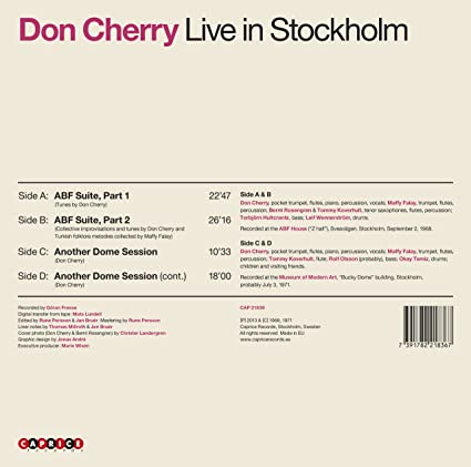 Don Cherry Live in Stockholm (2 Lp's)