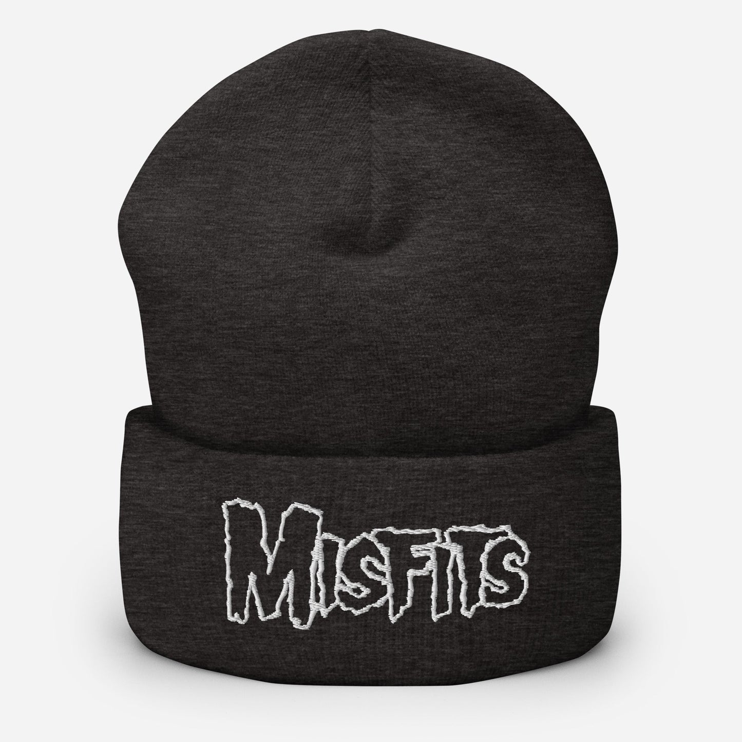 Misfits - White on Dark Gray Cuffed HD Embroidered Beanie