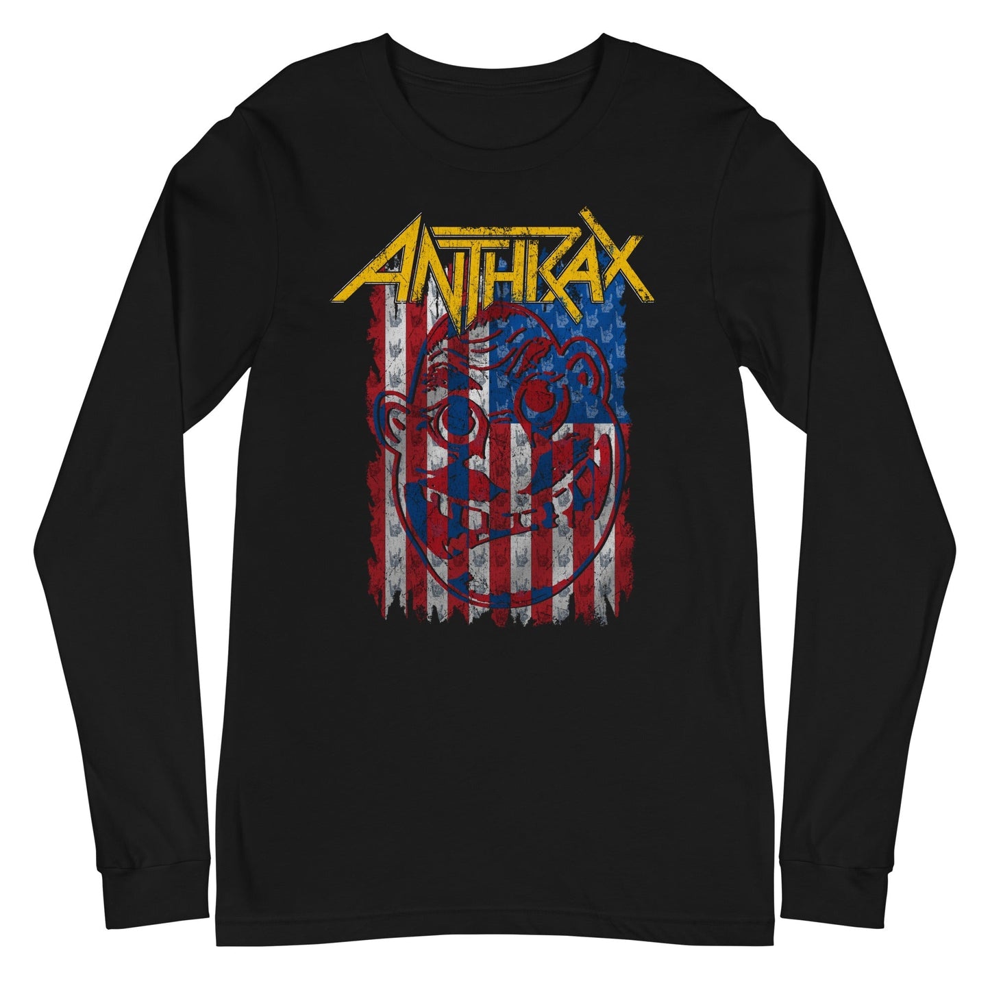 Anthrax - American Flag Long Sleeve T-Shirt Black