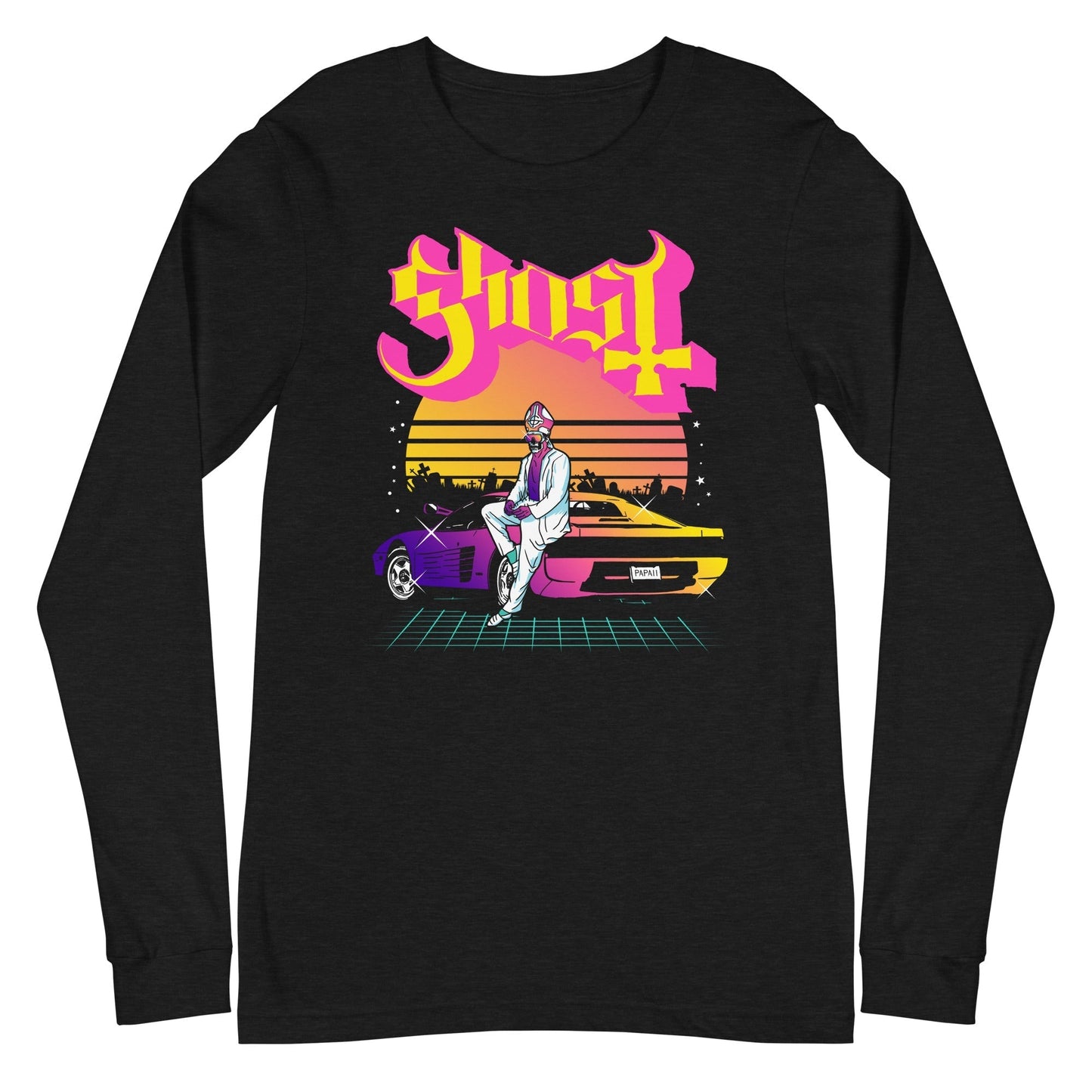 Ghost - Sunset Car Long Sleeve T-Shirt Black