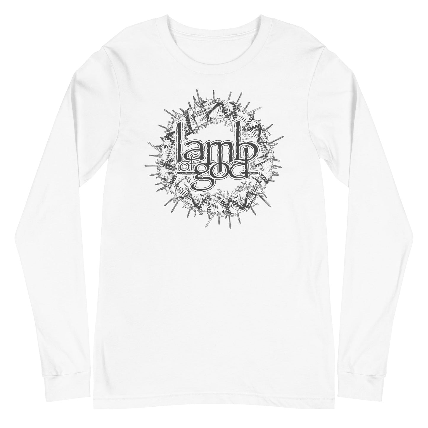 Lamb of God - Badge Logo Long Sleeve T-Shirt White