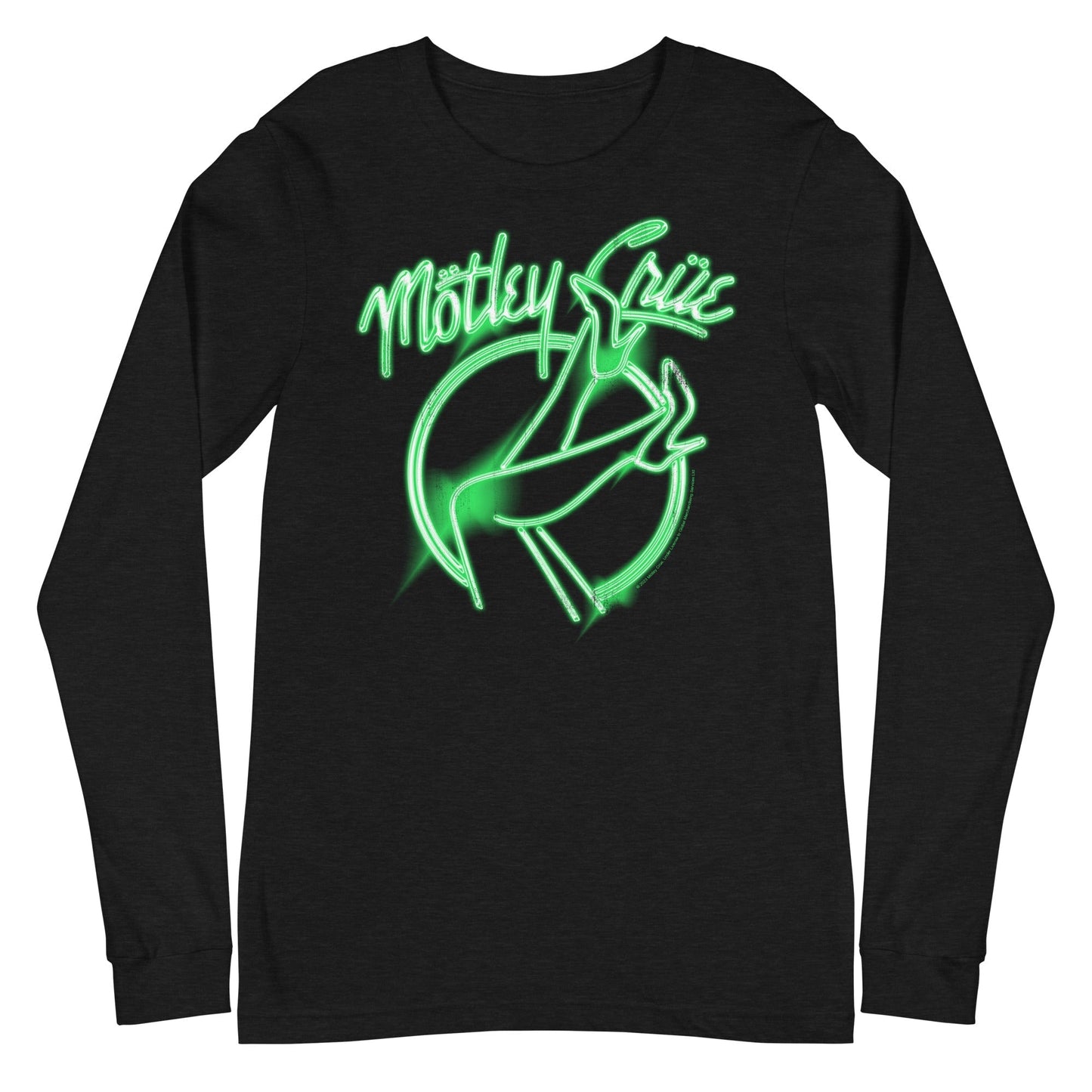 Motley Crue - Neon Green Girls Long Sleeve T-Shirt Black