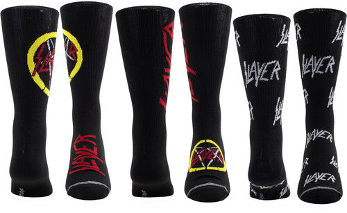 Perri's - Slayer - Crew Socks (3 Pack Collector Guitar Shape Tin) (Large Item, Socks, 3 Pack)