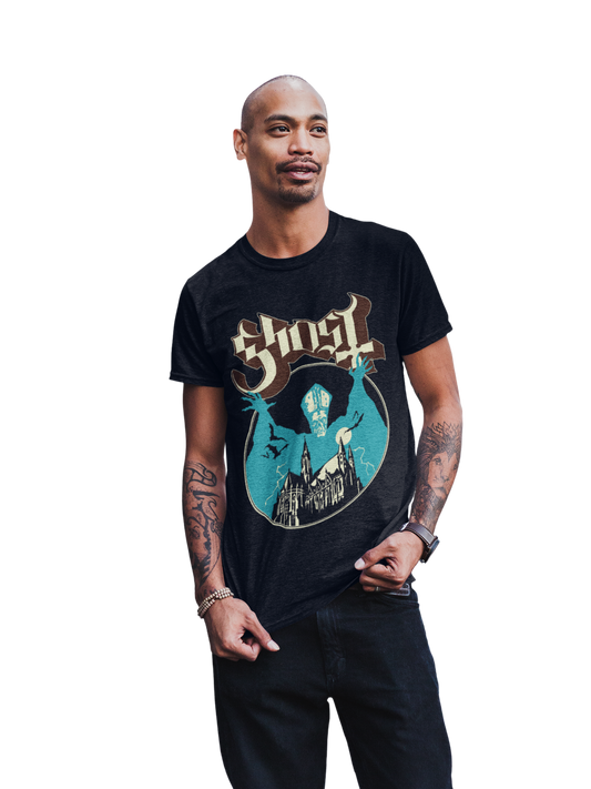 Ghost - Castle Jumbo Print T-Shirt Black
