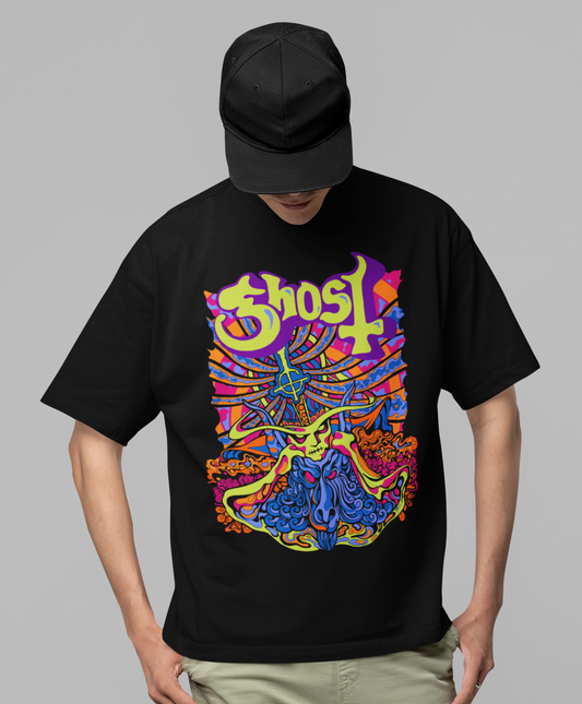 Ghost - Stained Glass Jumbo Print T-Shirt Black