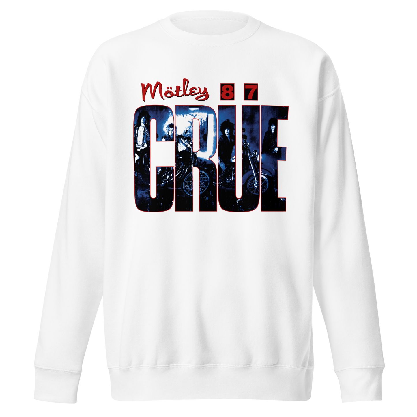 Motley Crue - 1987 Tour Vintage Jumbo Print Sweatshirt White