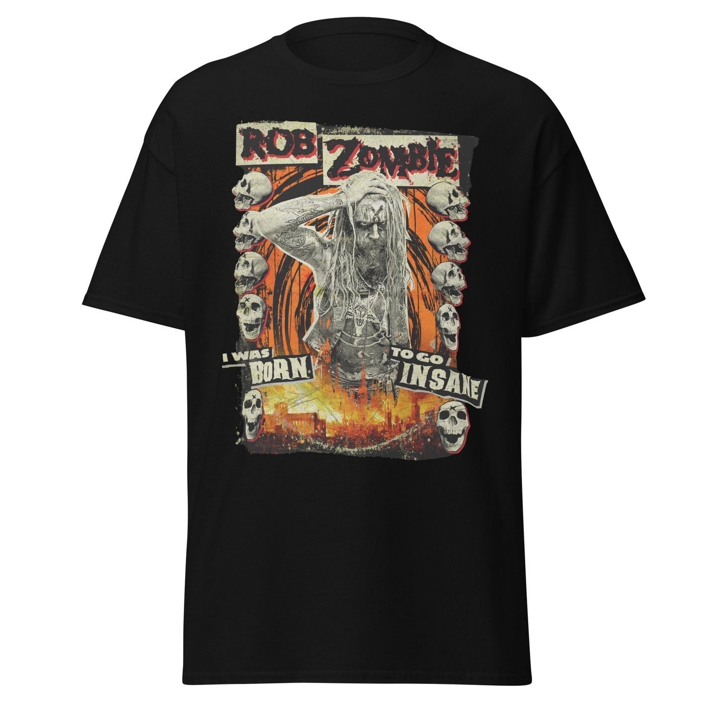 Rob Zombie Born Insane Jumbo Print T-Shirt Black