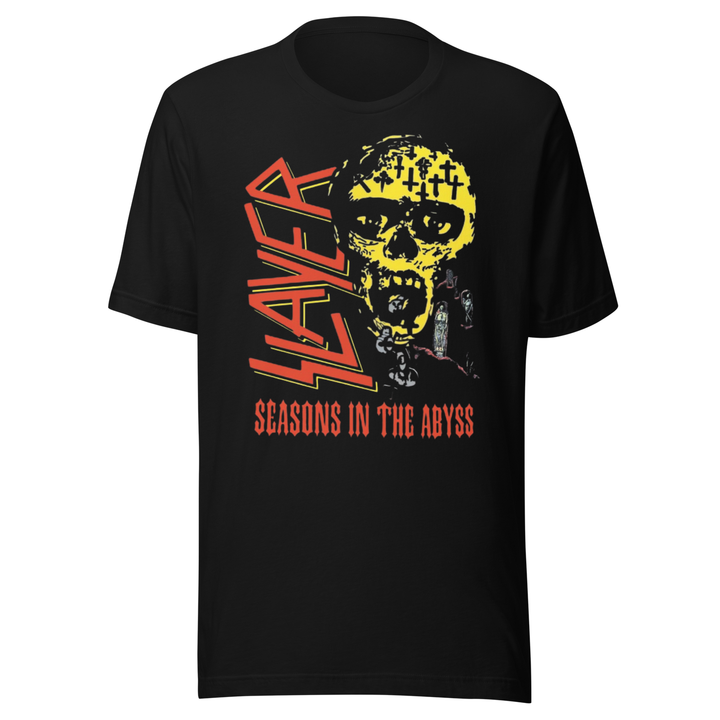 Slayer Vintage 1990 Season's In the Abyss Jumbo Print T-Shirt Black
