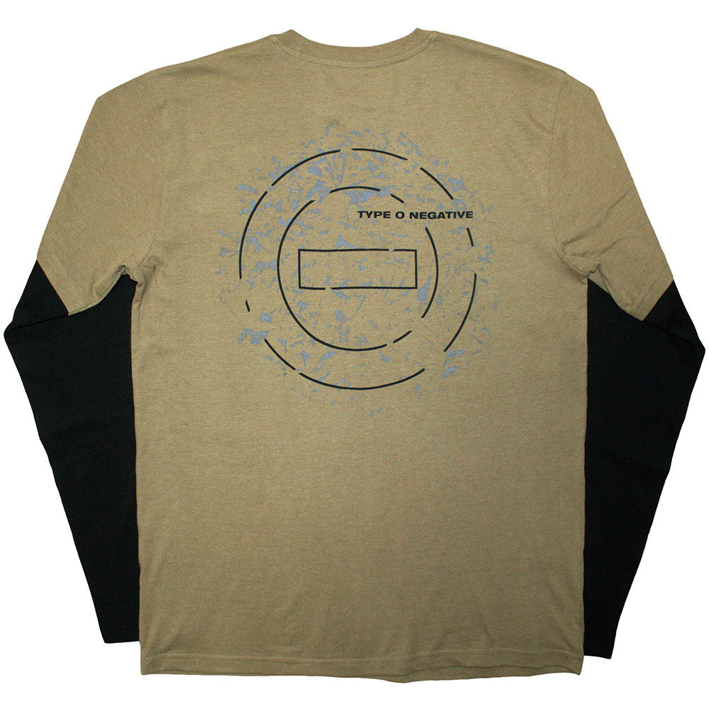 Layered Long Sleeve T-Shirt: Tree – Black & Green (Back Print)