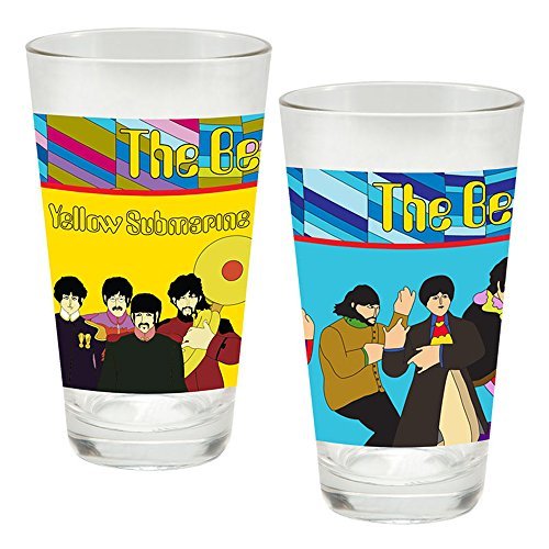 BEATLES YELLOW SUBMARINE 2 PC. 16 OZ. GLASS SET BEATLES YELLOW SUBMARINE 2 PC. 16 OZ. GLASS SET
