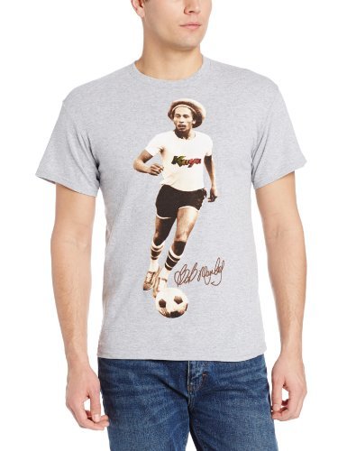 Bob Marley Zion Rootswear Men'S Bob Marley Kaya Soccer T-Shirt, Light Gray, Small