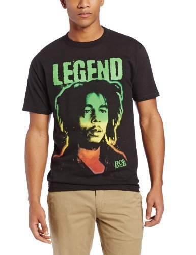 Bob Marley Zion Rootswear Men'S Bob Marley Legend Gradient T-Shirt, Black, Large