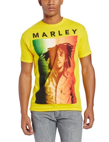 Bob Marley Zion Rootswear Men'S Bob Marley Original T-Shirt, Yellow, Medium