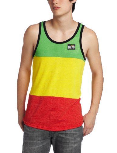 Bob Marley Zion Rootswear Men'S Bob Marley Patch Tank Top, Multi, X-Large