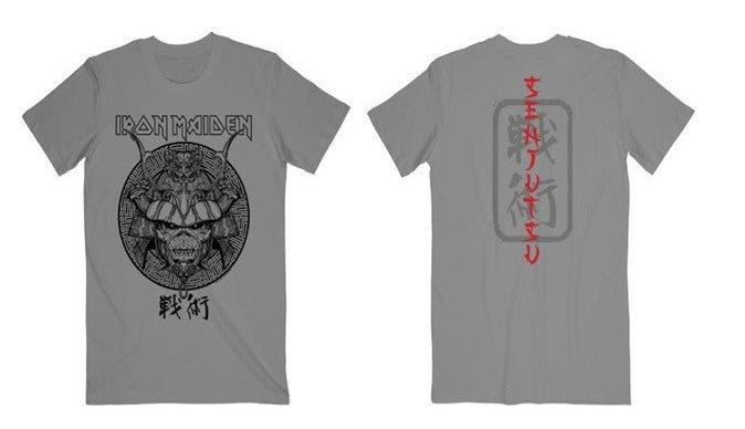 Iron Maiden Senjetsu Samurai Eddie Black Graphic Tee (Grey)