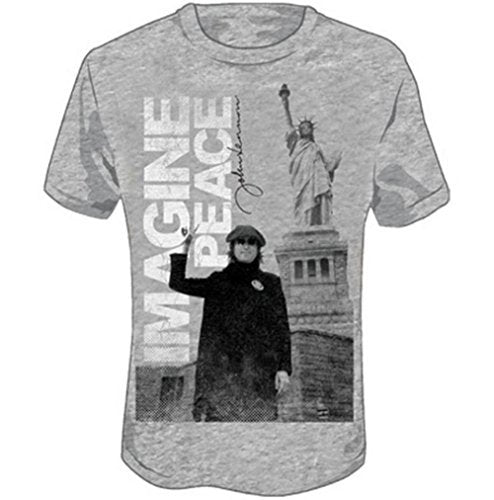 John Lennon Beatles Men'S Imagine Slim Fit T-Shirt Xx-Large Grey