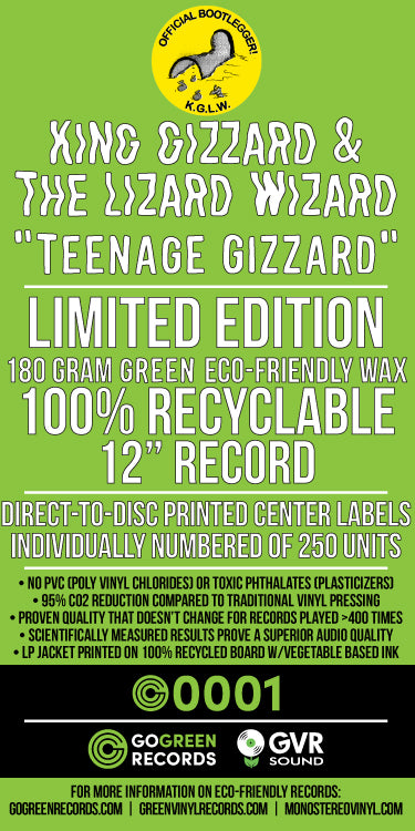 Teenage Gizzard (Monostereo Exclusive | 180 Gram Eco-Friendly Green / 100% Recyclable)