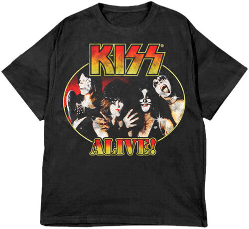 Kiss KISS Alive! Portrait Black Unisex Short Sleeve T-shirt 2XL (XX Large Shirt, Black)