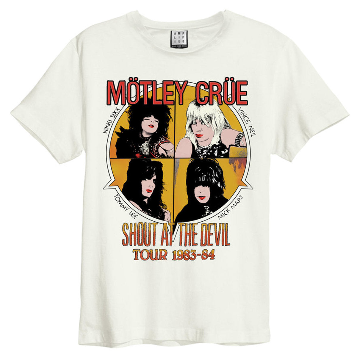 Motley Crue Shout At The Devil Vintage White T Shirt