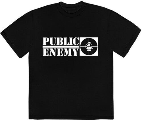 Public Enemy Long Logo Black Unisex Short Sleeve T-shirt 2XL