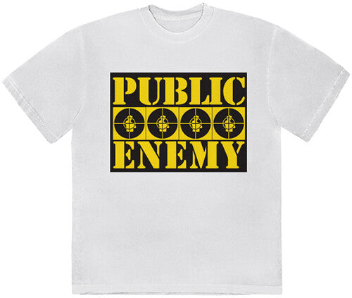 Public Enemy Public Enemy 4 Logos White Unisex Short Sleeve T-shirt (Large)