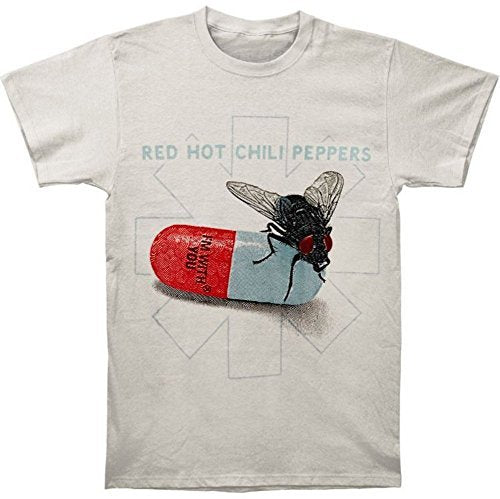 Red Hot Chili Peppers Men'S Red Hot Chili Peppers Fly Prints T-Shirt, Grey, X-Large