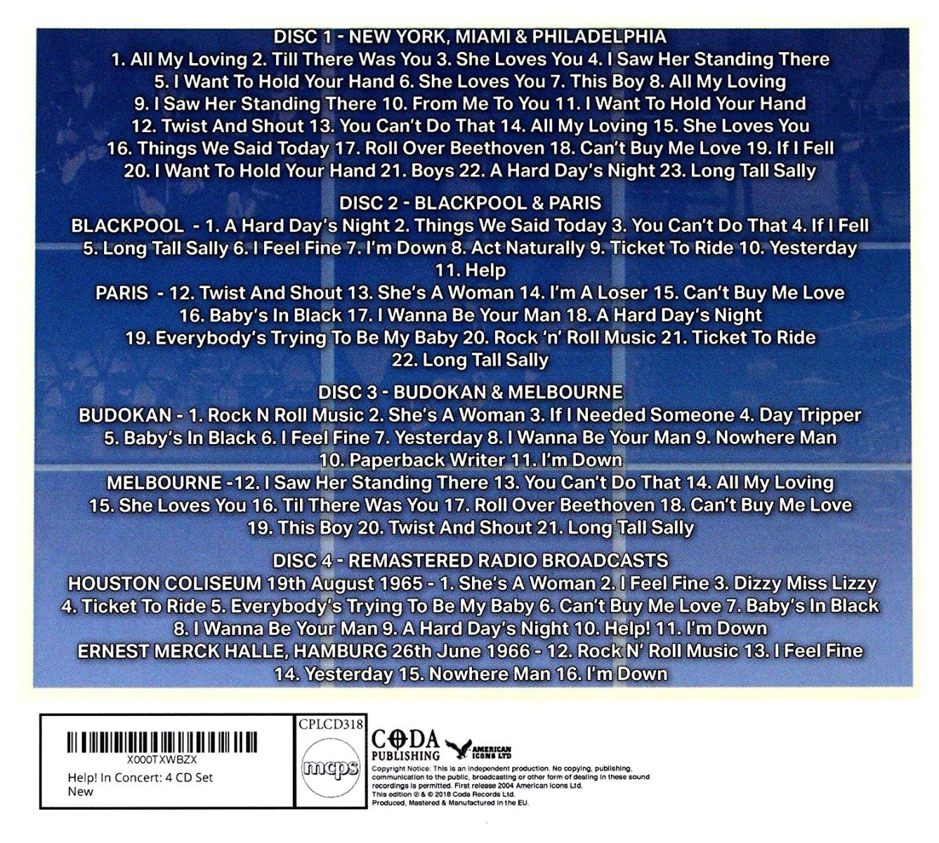 Help! In Concert - Greatest Hits 1962-66 (4 Cd) [Import]