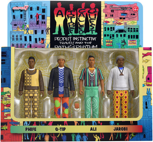 Super7 - A Tribe Called Quest - ReAction Figures Wv1 - People's Instinctive Travels and the Paths of Rhythm 4-Pack (Large Item, Action Figure)