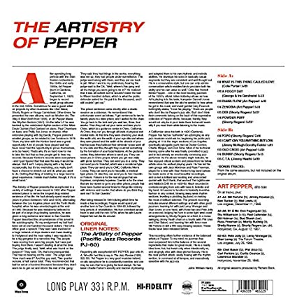 Art Pepper Artistry Of Pepper [Import] (180 Gram Vinyl, Limited Edition, Remastered)