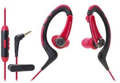 ATH-SPORT1ISRD - SonicSport in-ear headphones with mic/in-line controls for compatible iPod/iPhone/iPad products, red
