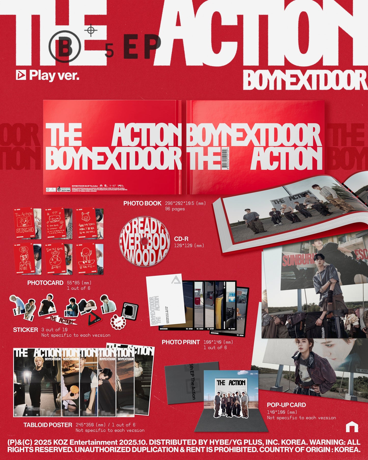 Boynextdoor 5Th Ep [The Action] [Play Ver.] [Indie Retail Exclusive] [CD]