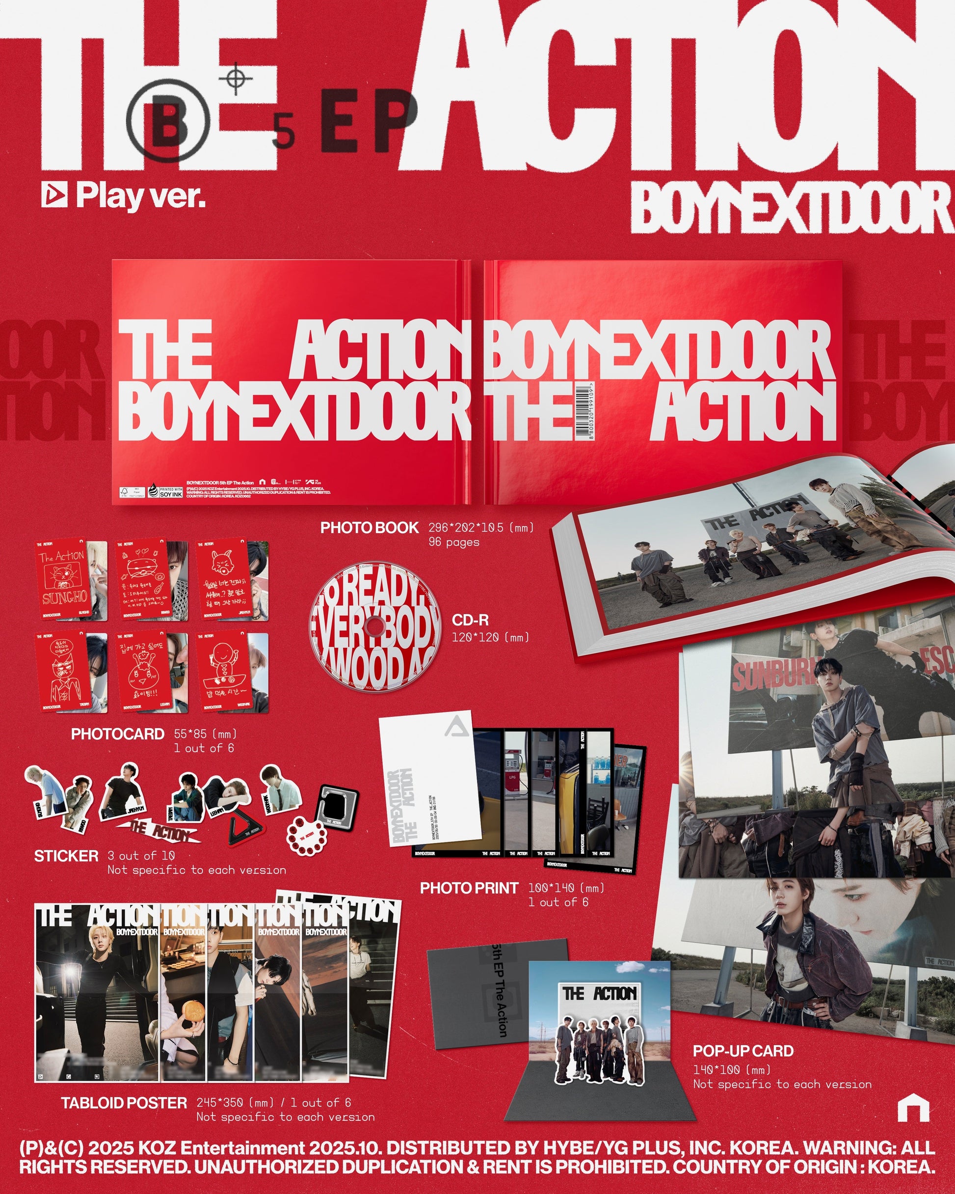 Boynextdoor 5Th Ep [The Action] [Play Ver.] [Indie Retail Exclusive] [CD]