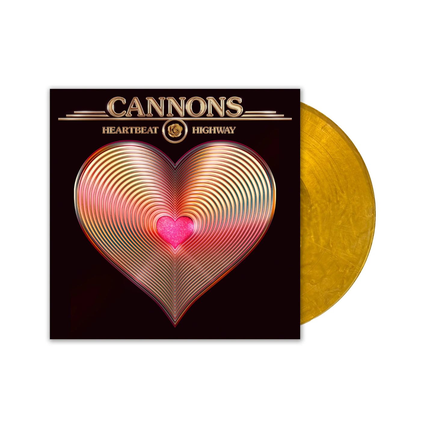Cannons Heartbeat Highway metallic gold LP vinyl cover