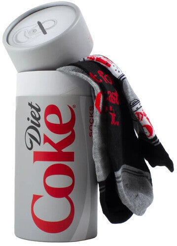 Perri's - Diet Coke - Can Gift Tube - Crew Socks (Assorted Styles 3 Pack Gift Box) (Socks, Gift Set, 3 Pack)