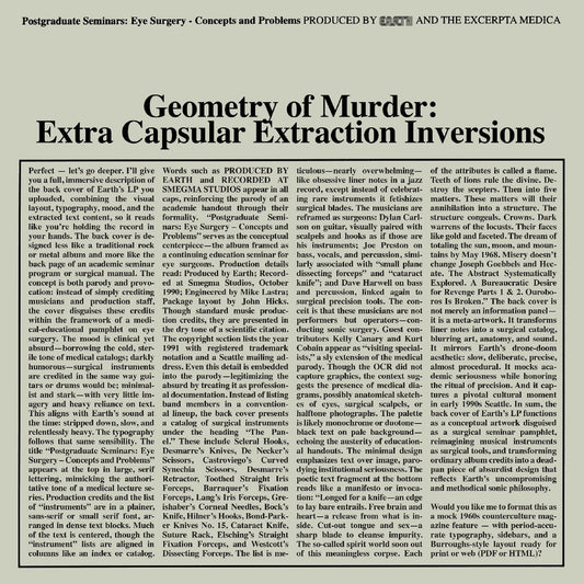 Geometry Of Murder: Extra Capsular Extraction Inversions (Crystal Clear Vinyl)