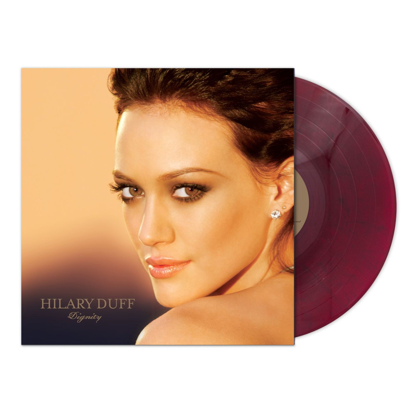 Hilary Duff Dignity merlot and black swirl LP vinyl cover