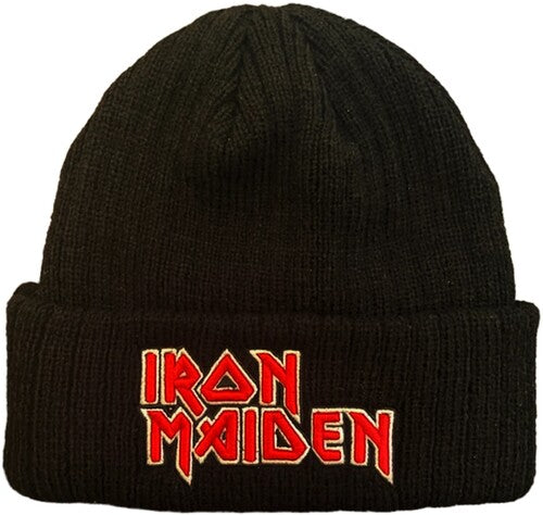 Iron Maiden - Embroidered Logo - Acrylic Knit Hat - Black BN400IRM3 (Hat, One Size Fits All, Black)