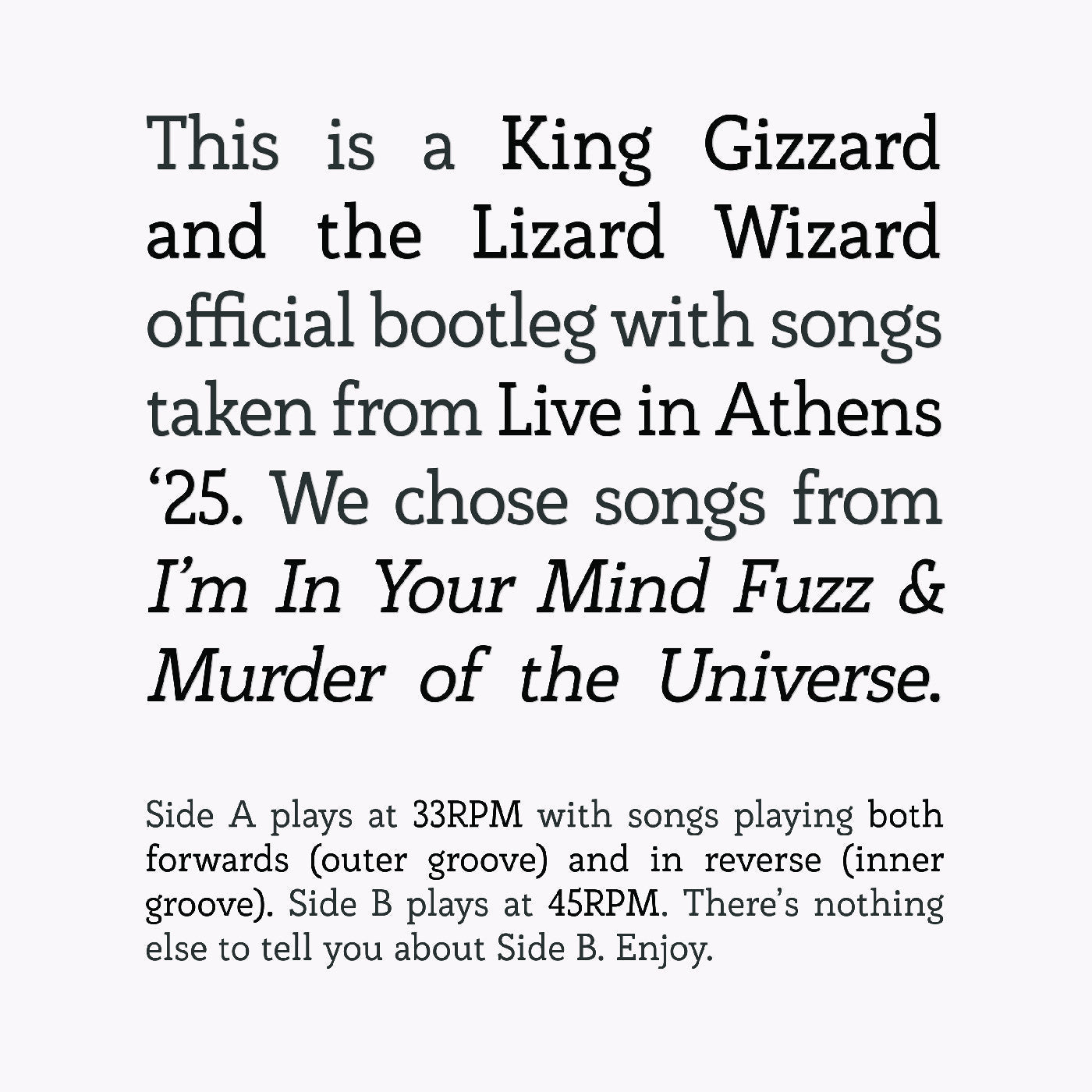 Songs From I'M In Your Mind Fuzz & Murder Of The Universe Live In Athens '25