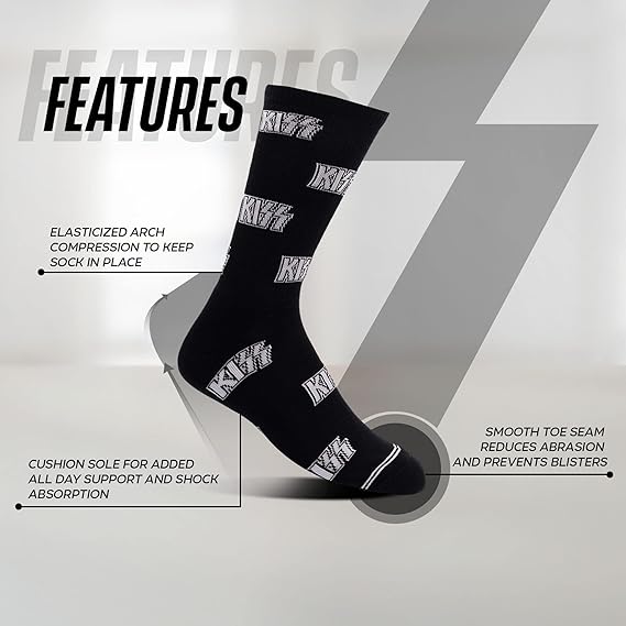 Kiss All Over Logo Crew Socks (One Size)