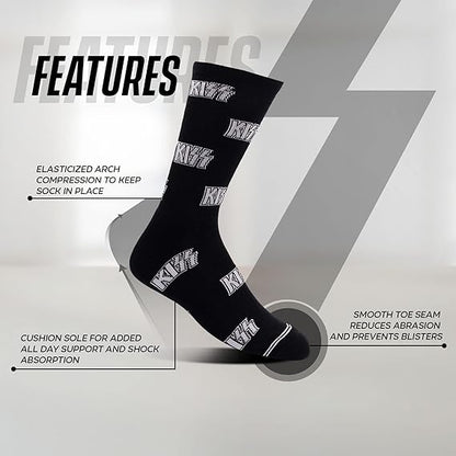 Kiss All Over Logo Crew Socks (One Size)