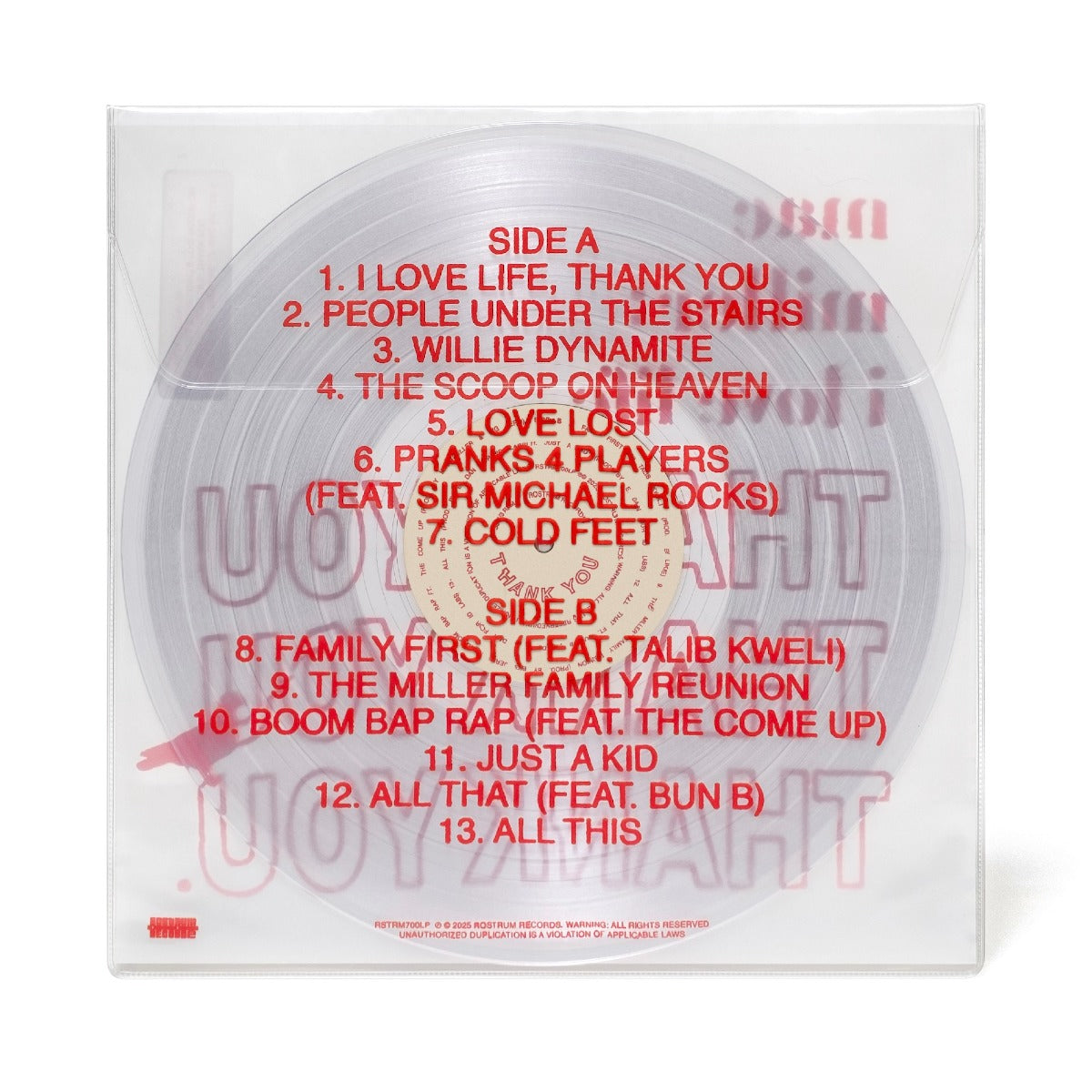 I Love Life, Thank You (Clear Vinyl)