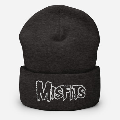 Misfits - White on Dark Gray Cuffed HD Embroidered Beanie