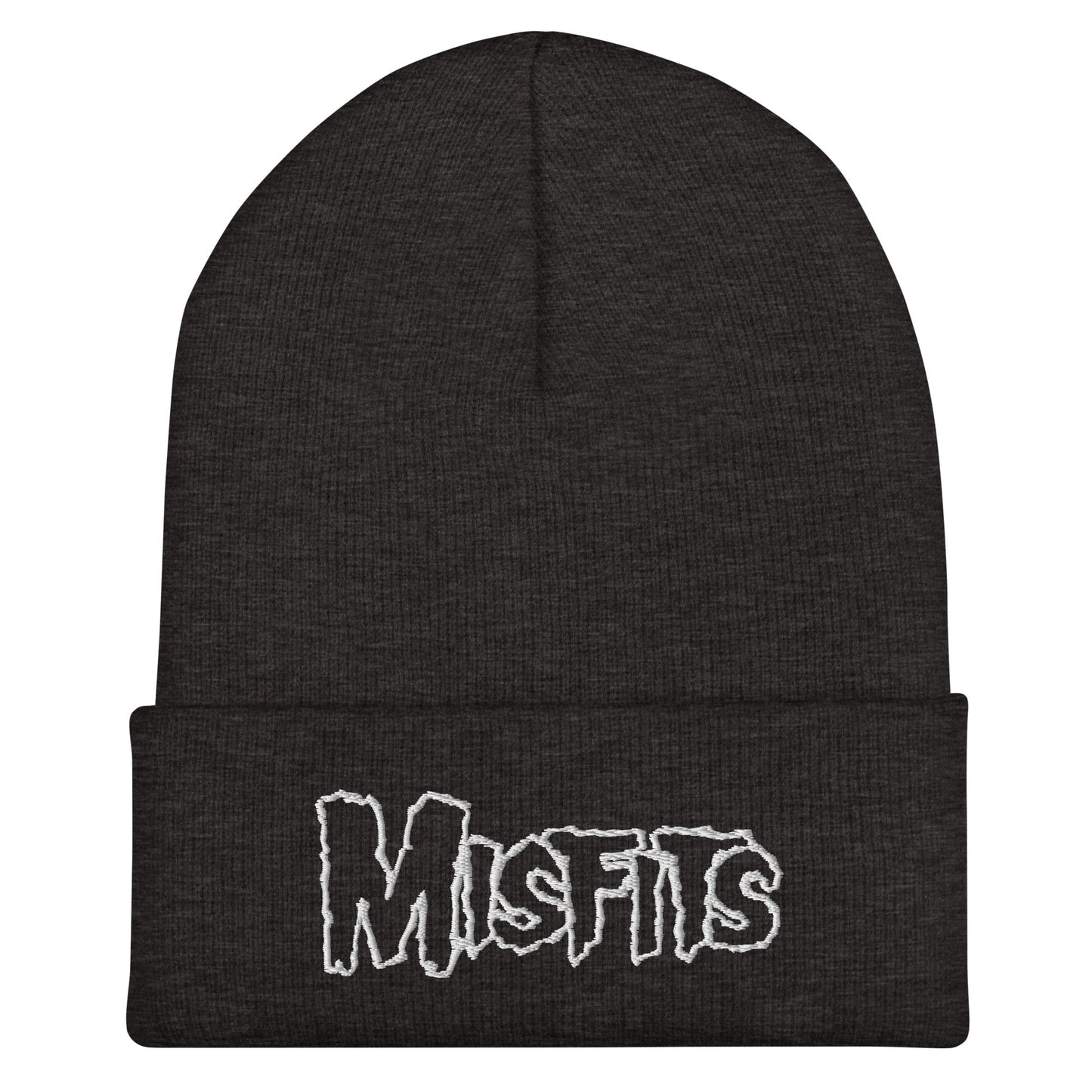 Misfits - White on Dark Gray Cuffed HD Embroidered Beanie