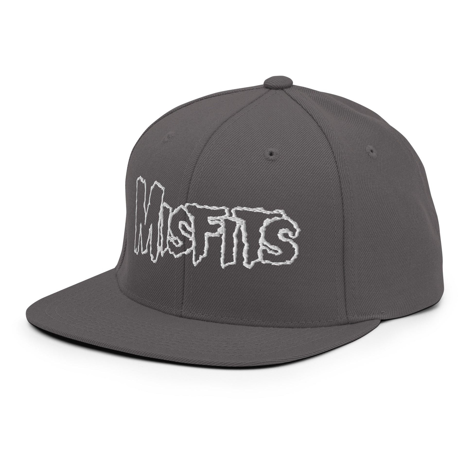 Misfits - White on Gray Snapback HD Embroidered Hat