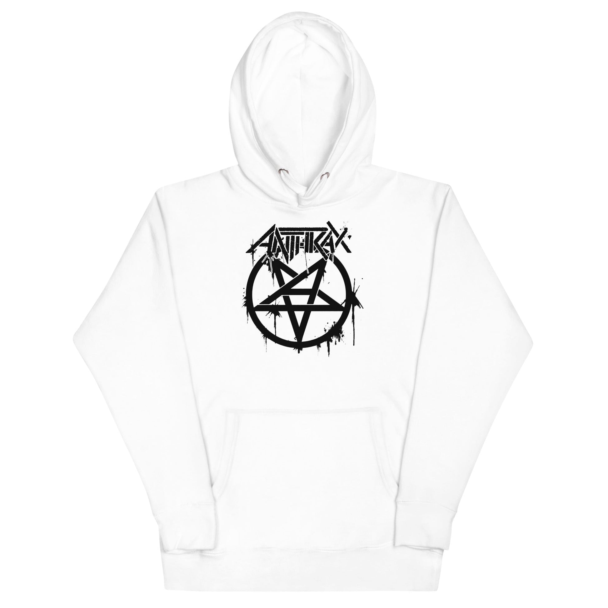 Anthrax - Pentagram Logo Hoodie White